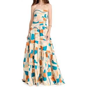 knee length dresses for ladies Edel Pink Satin Strapless Maxi Dress With Drape – Club L London main image 0